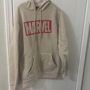 Marvel Tan Hoodie with Red Logo